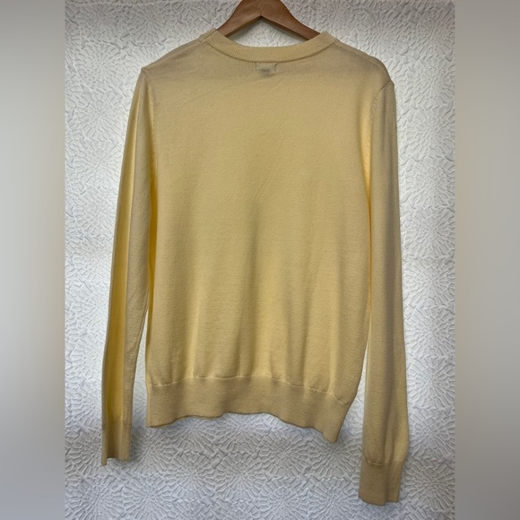 Jeff Crew Neck Sweater Size Large Pastel Yellow Spring Summer Golf Preppy Yacht - Picture 7 of 8